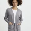 OXMO OxritianaCardiganMid Grey Melange Donna Maglieria 1OX21I02E-C11