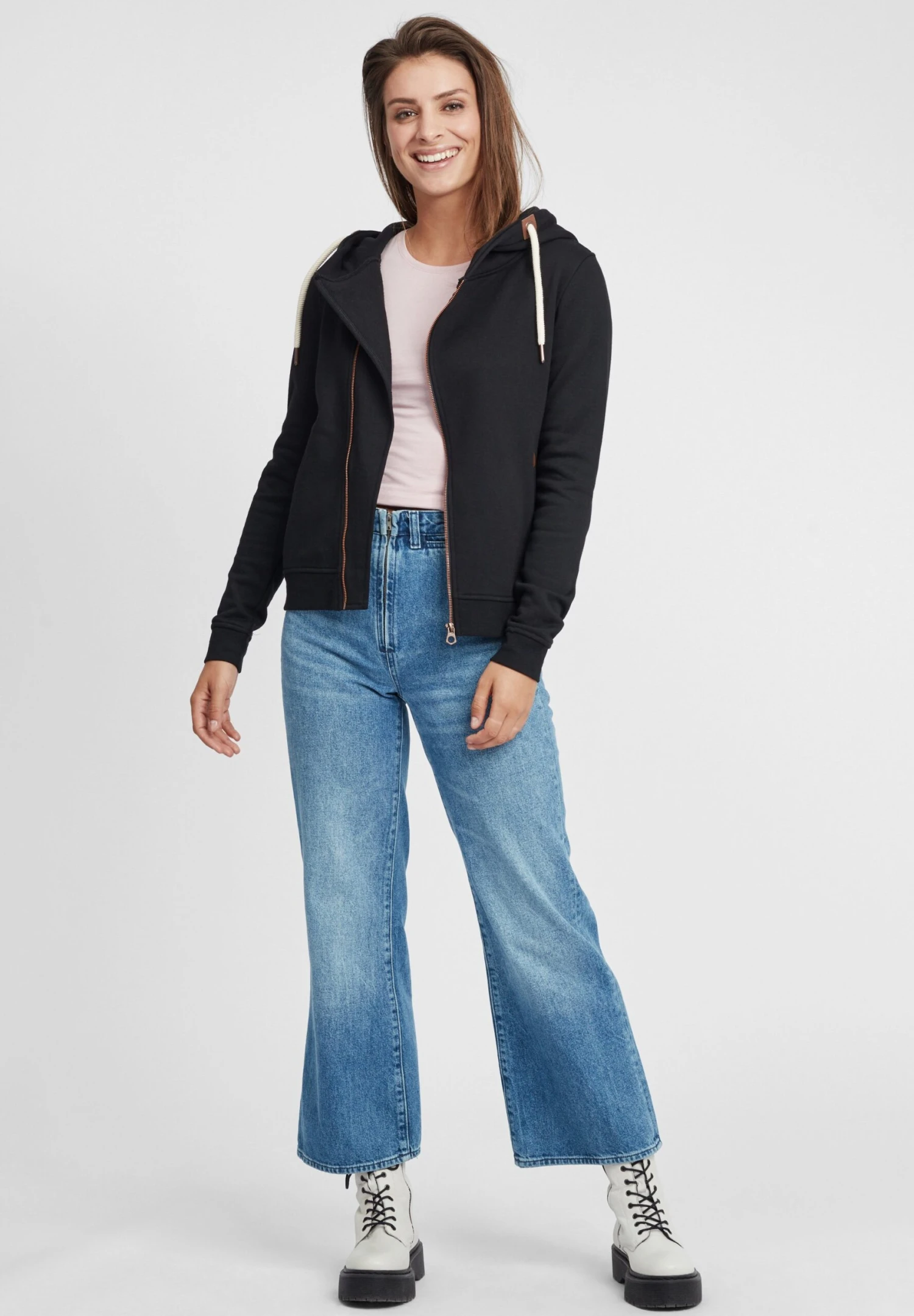 OXMO OxvickyFelpa Con ZipBlack Donna Felpe 1OX21J00E-Q11 2 OXMO OxvickyFelpa Con ZipBlack Donna Felpe 1OX21J00E-Q11 - immagine 2