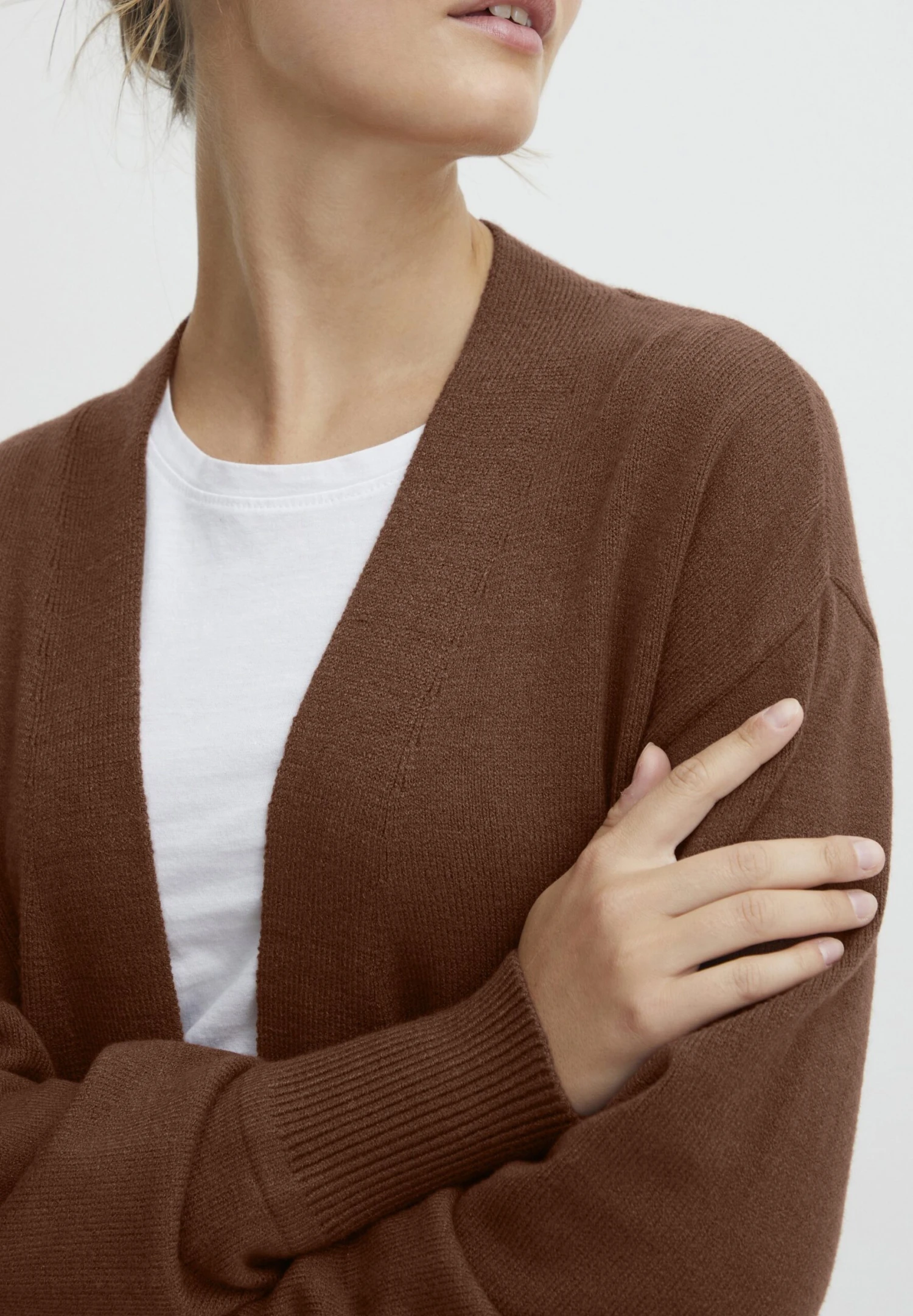 OXMO OxritianaCardiganBrunette Melange Donna Maglieria 1OX21I02E-O11 4 OXMO OxritianaCardiganBrunette Melange Donna Maglieria 1OX21I02E-O11 - immagine 4