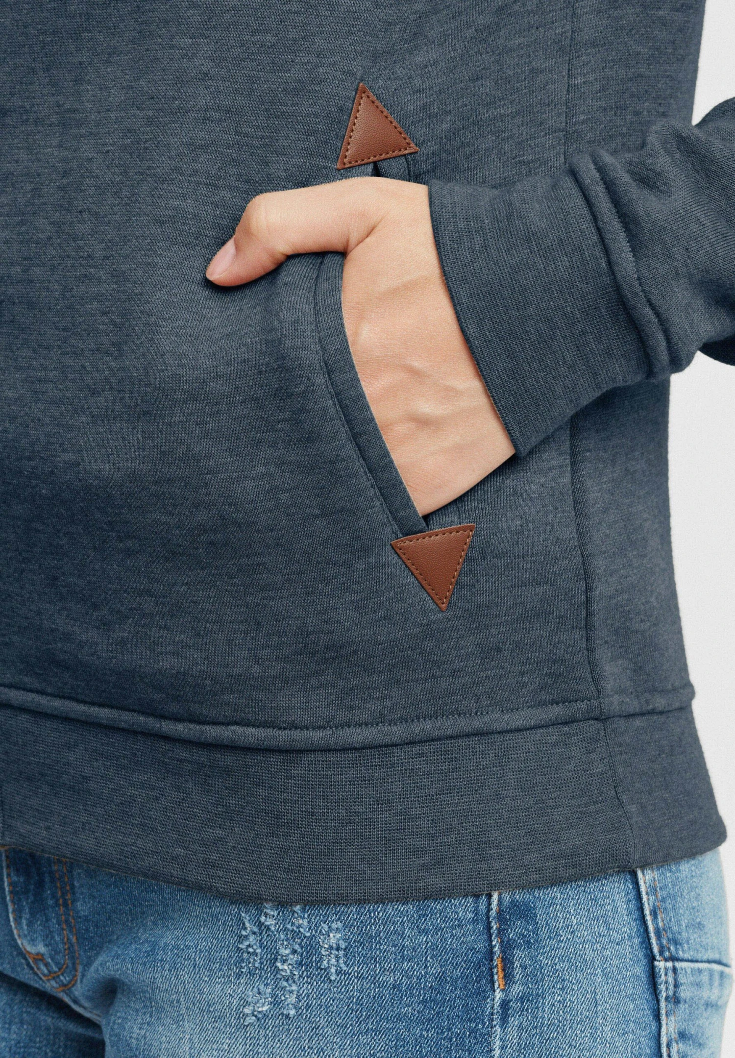 OXMO OxvickyFelpa Con ZipIns Bl Mel Donna Felpe 1OX21J00E-K11 5 OXMO OxvickyFelpa Con ZipIns Bl Mel Donna Felpe 1OX21J00E-K11 - immagine 5