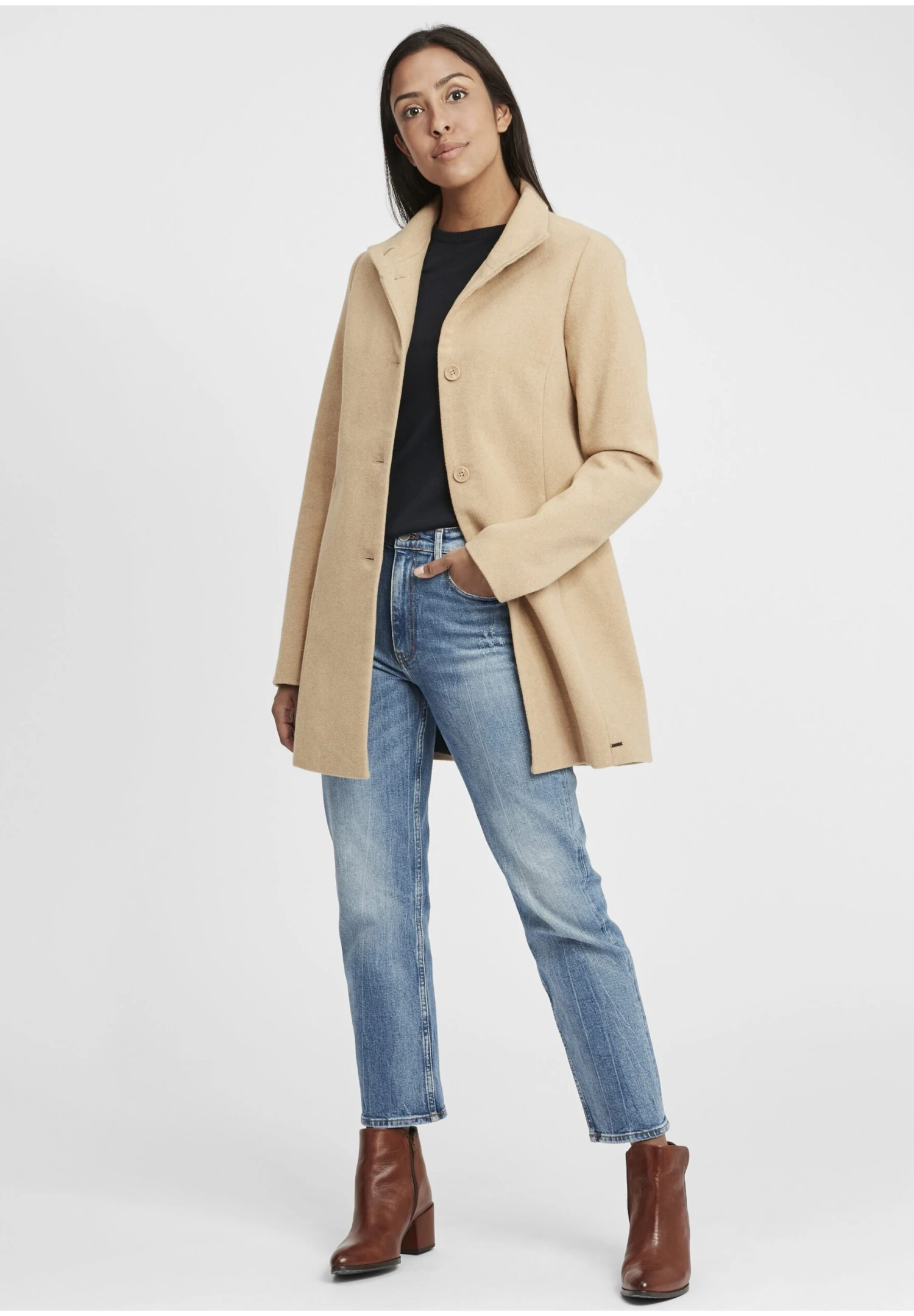 OXMO OxhermyCappotto ClassicoDune Melange Donna Cappotti 1OX21U00A-B11 2 OXMO OxhermyCappotto ClassicoDune Melange Donna Cappotti 1OX21U00A-B11 - immagine 2