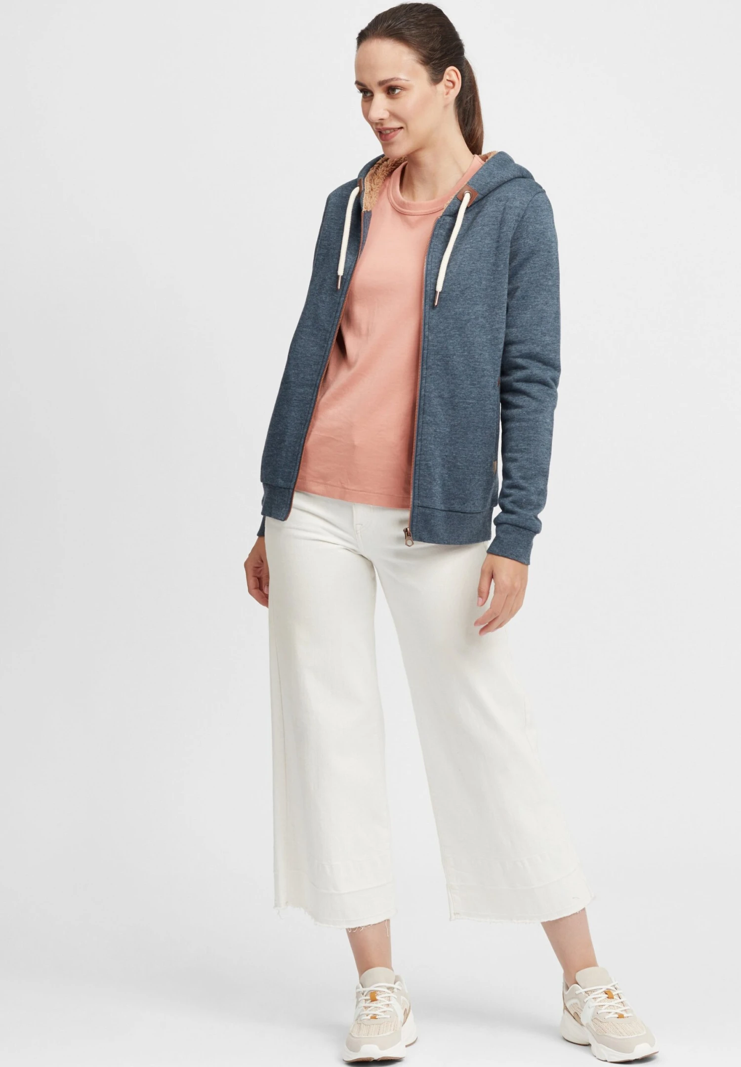 OXMO OxvickyFelpa Con ZipIns Bl Mel Donna Felpe 1OX21J00B-K11 2 OXMO OxvickyFelpa Con ZipIns Bl Mel Donna Felpe 1OX21J00B-K11 - immagine 2