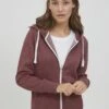OXMO Olinda - Felpa Con Zip - Wine Red M