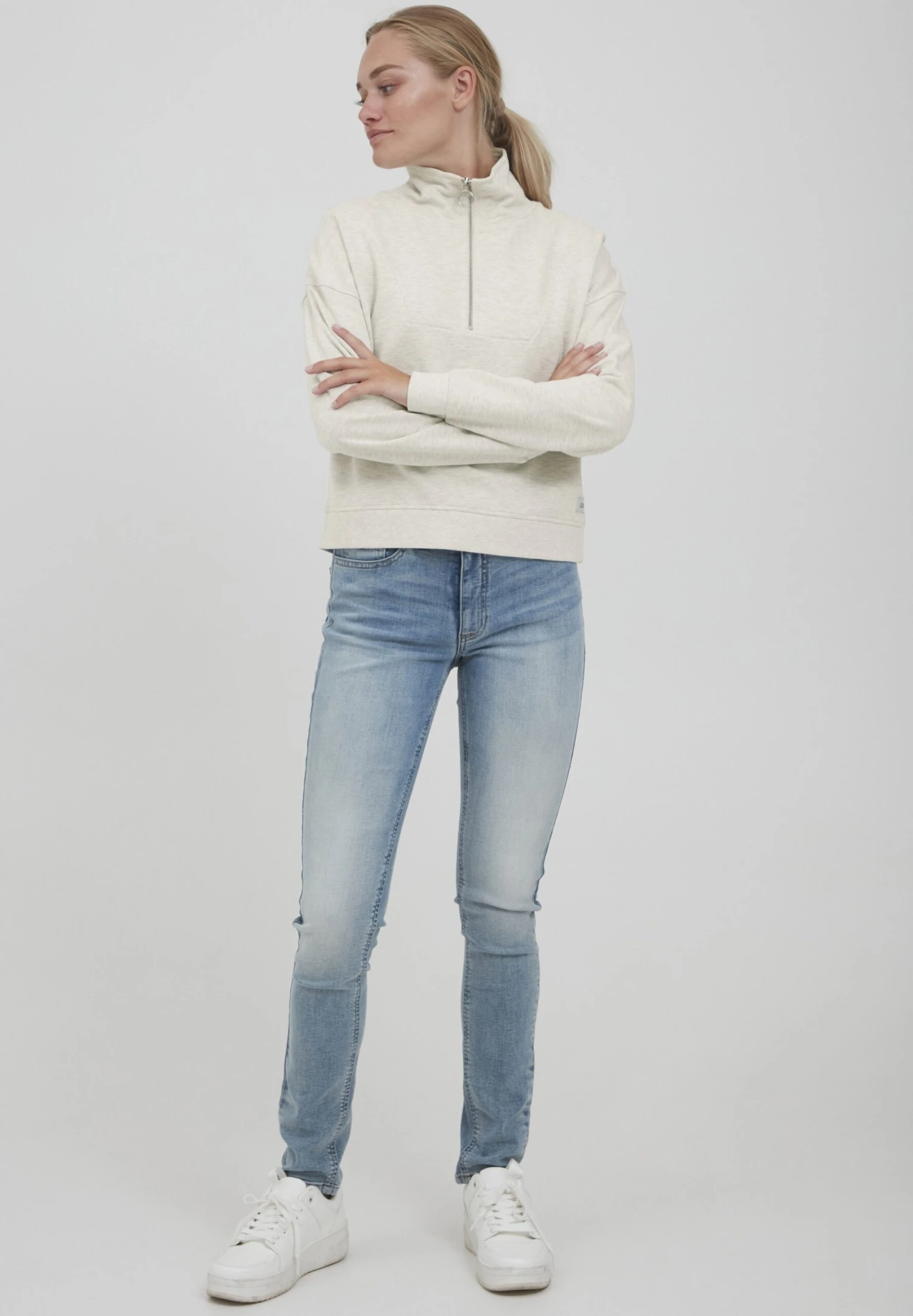 OXMO OxgretheMaglioneOyster Grey Melange Donna Maglieria 1OX21I01W-C11 2 OXMO OxgretheMaglioneOyster Grey Melange Donna Maglieria 1OX21I01W-C11 - immagine 2