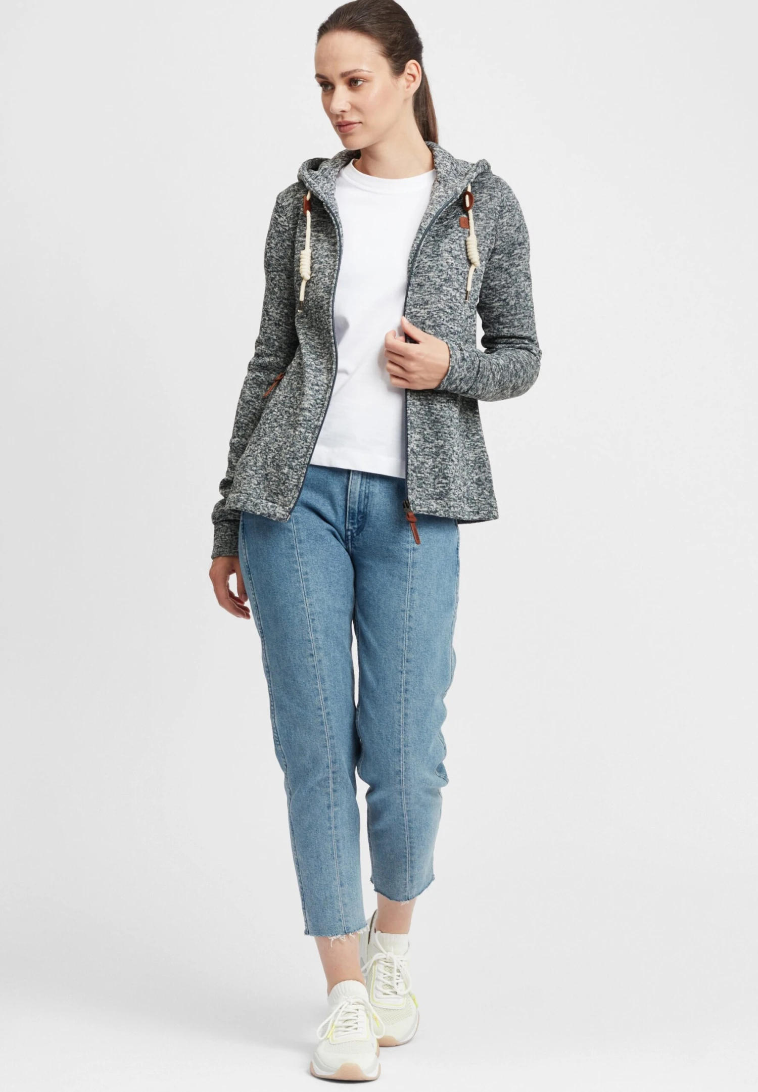 OXMO Oxthory - Felpa Con Zip - Dark Grey 2 OXMO Oxthory - Felpa Con Zip - Dark Grey - immagine 2