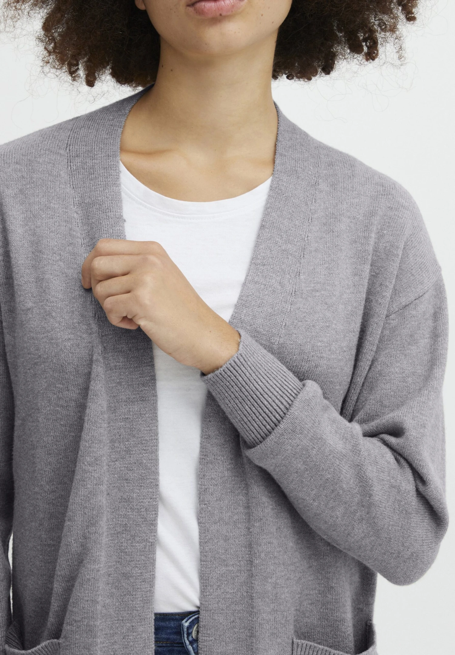 OXMO OxritianaCardiganMid Grey Melange Donna Maglieria 1OX21I02E-C11 4 OXMO OxritianaCardiganMid Grey Melange Donna Maglieria 1OX21I02E-C11 - immagine 4