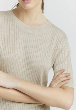 OXMO RionaT-Shirt BasicOystergrer Melange Donna T-shirt E Top 1OX21D01C-Q11 -Zalando outlet 9f1836994c384de489a26a3f7f968d9d