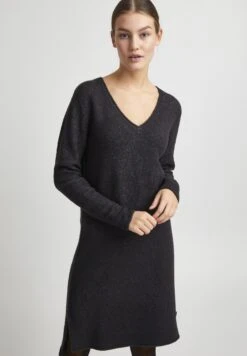OXMO Ida - Abito In Maglia - Dark Grey Melange