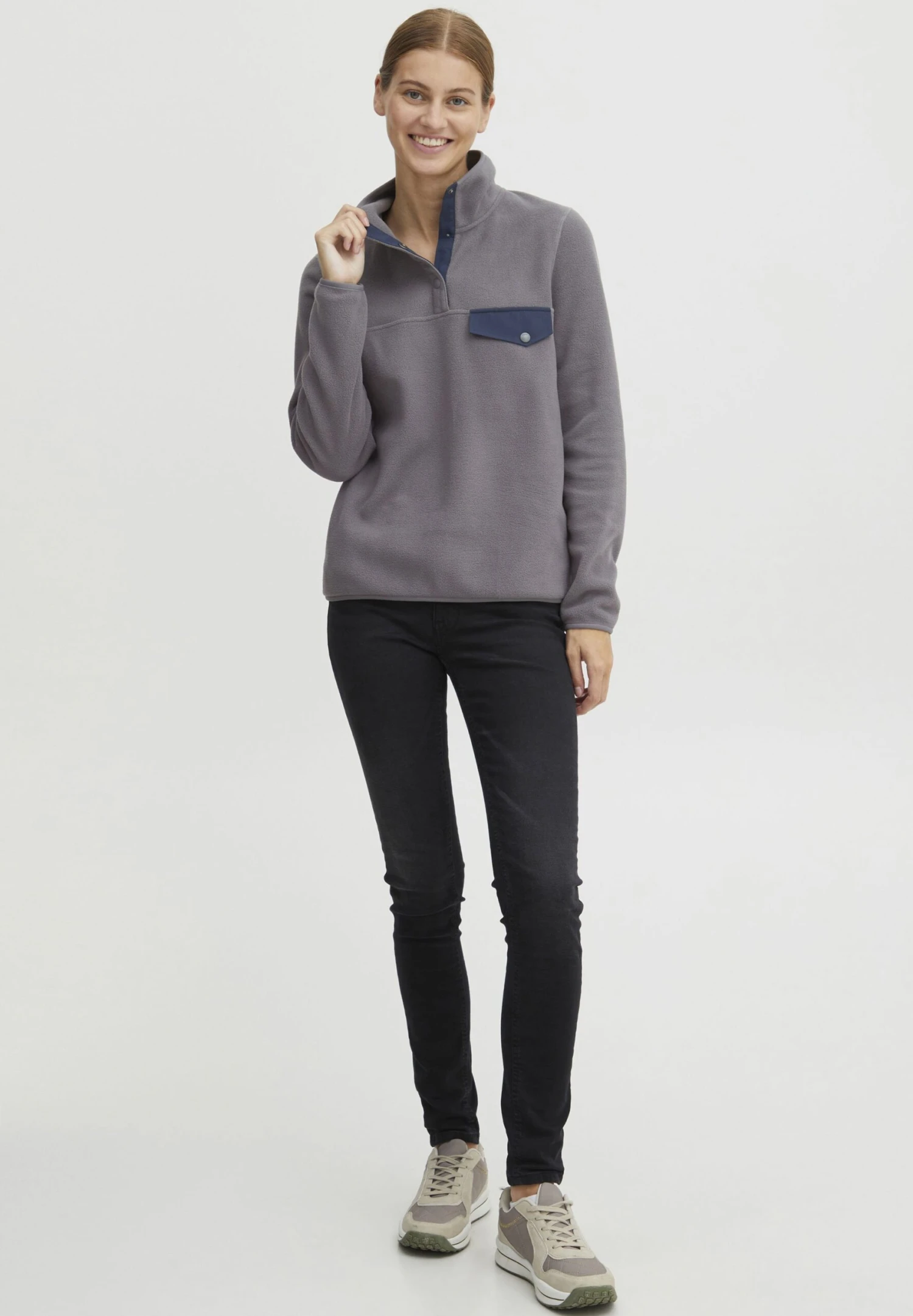 OXMO OxnyfineFelpa In PilePewter Donna Felpe 1OX21I02V-C11 2 OXMO OxnyfineFelpa In PilePewter Donna Felpe 1OX21I02V-C11 - immagine 2