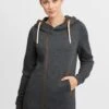 OXMO Oxvicky - Felpa Con Zip - Dar Grey M