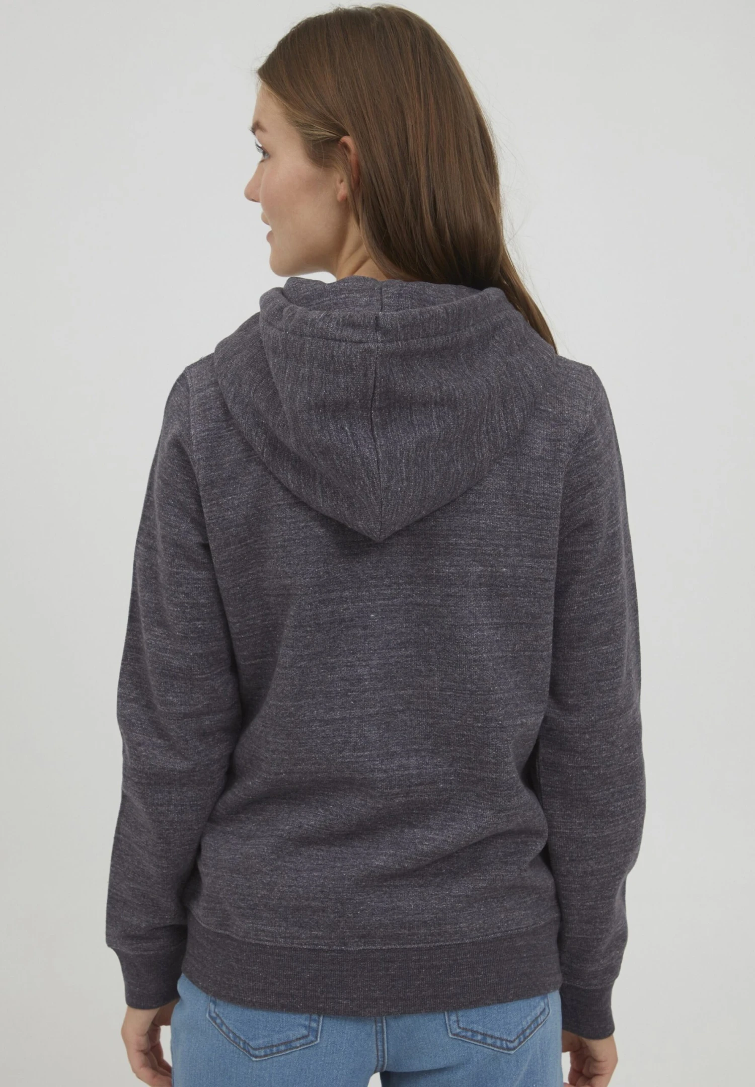 OXMO Oxhelna - Felpa Con Zip - Black Melange 3 OXMO Oxhelna - Felpa Con Zip - Black Melange - immagine 3