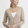 OXMO Oxhelene - Cardigan - Cement Melange