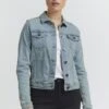OXMO OxfriaGiacca Di JeansLight Blue Denim Donna Giacche E Blazer 1OX21G019-K12
