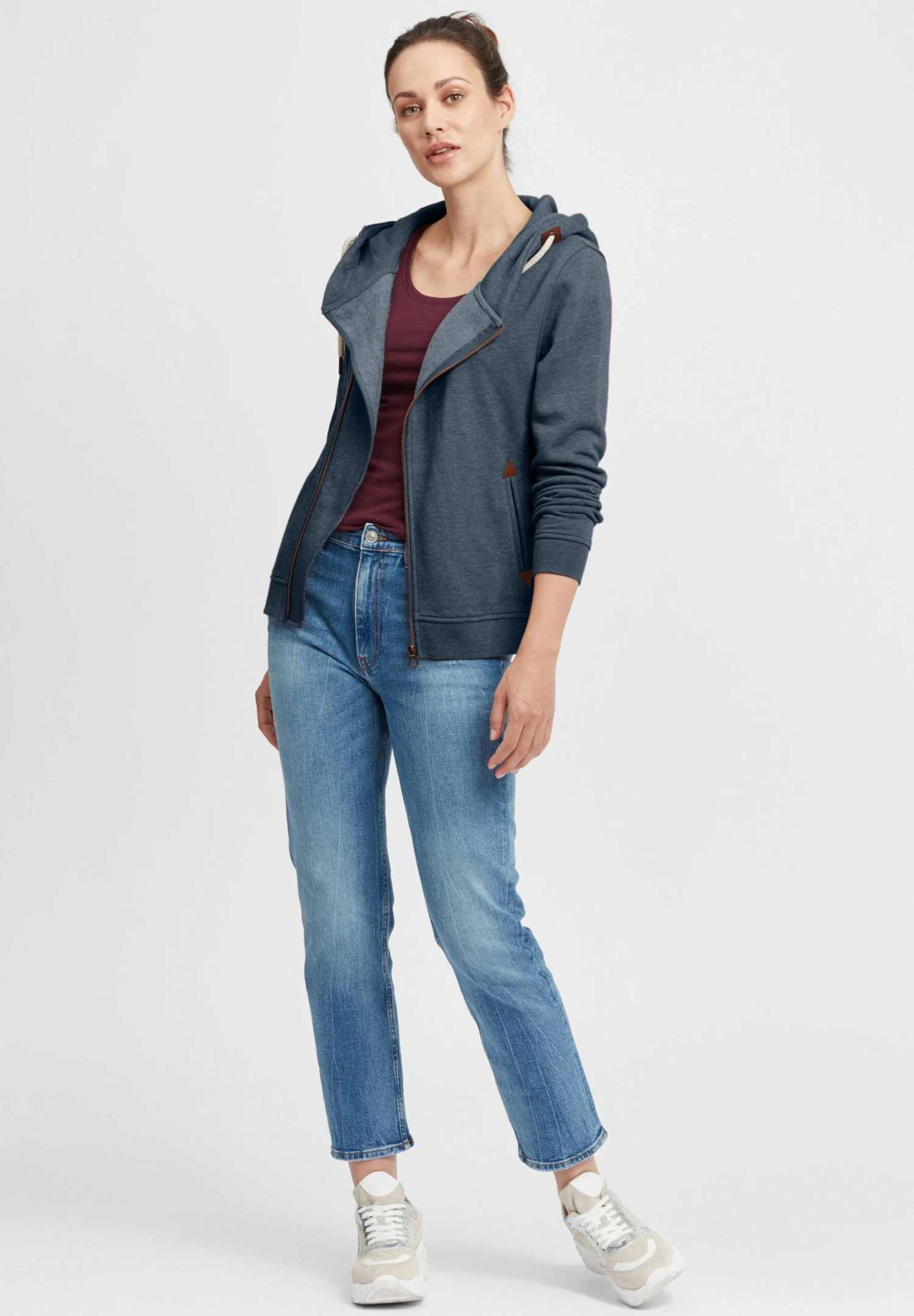 OXMO OxvickyFelpa Con ZipIns Bl Mel Donna Felpe 1OX21J00E-K11 2 OXMO OxvickyFelpa Con ZipIns Bl Mel Donna Felpe 1OX21J00E-K11 - immagine 2