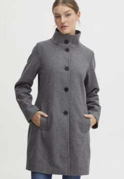 OXMO Oxvalerine - Cappotto Classico - Medium Grey Melange