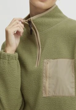 OXMO OxpialaFelpa In PileOil Green Donna Felpe 1OX21J01K-C11 -Zalando outlet f90315c138ba470eb191af7a25c34a7d