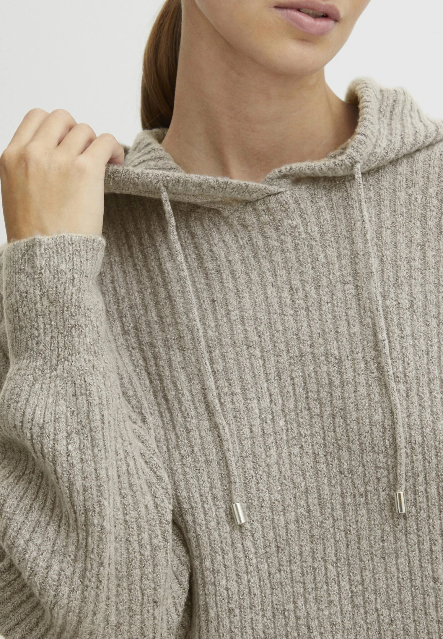 OXMO OxnormaFelpa Con CappuccioCement Melange Donna Felpe 1OX21I02O-C11 4 OXMO OxnormaFelpa Con CappuccioCement Melange Donna Felpe 1OX21I02O-C11 - immagine 4