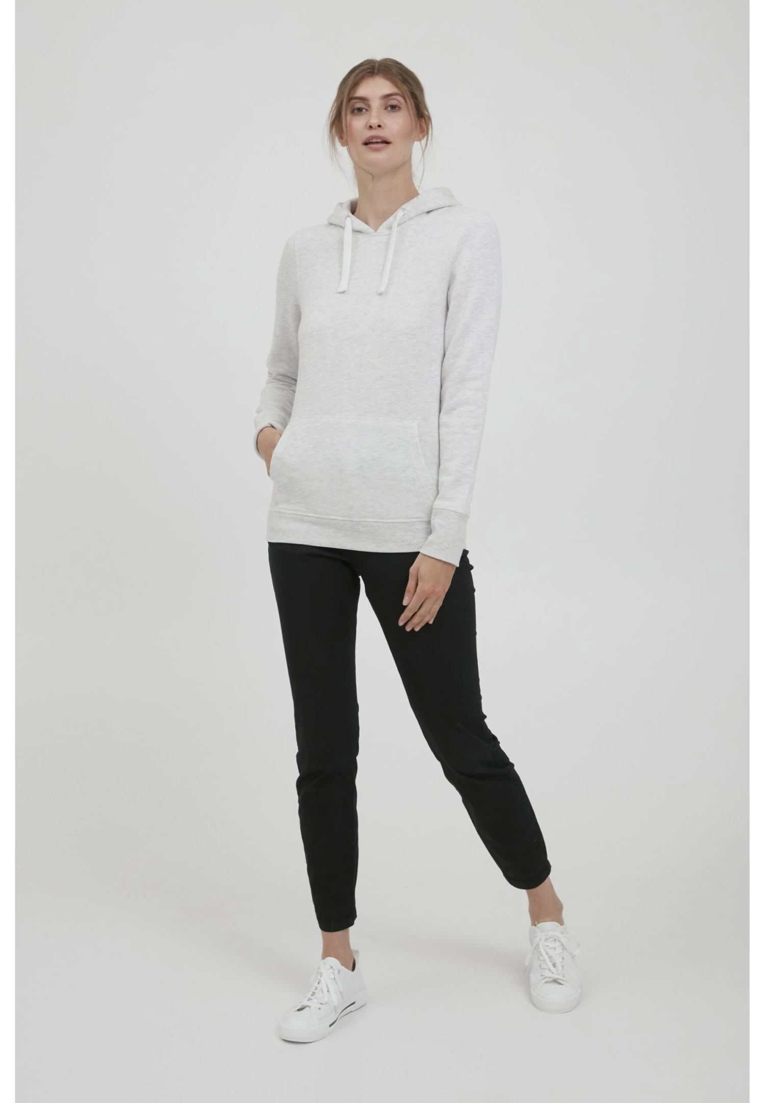 OXMO OxoliveFelpa Con CappuccioOyster Gray Melange Donna Felpe 1OX21J00C-C12 2 OXMO OxoliveFelpa Con CappuccioOyster Gray Melange Donna Felpe 1OX21J00C-C12 - immagine 2